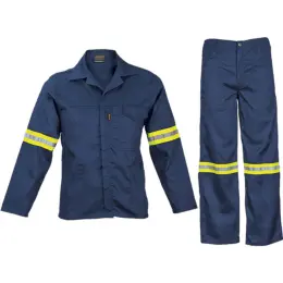 Barron Supreme Poly Cotton Conti Suit With Reflective Tape Navy
